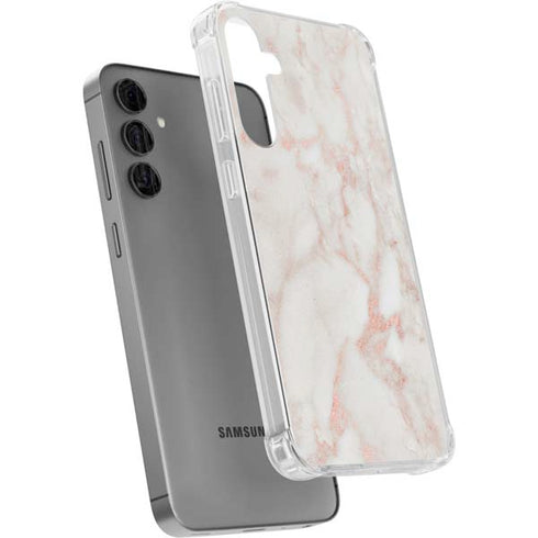 Rose Gold Marble Galaxy S24 Plus Clear Case
